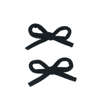 Bandeau Velvet Rope Mini Bow Clip Set