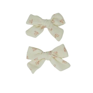 Bandeau Vintage Ditsy Floral Medium Bow Clip Set