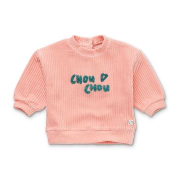 Sproet and Sprout BABY VELVET RIB SWEATSHIRT Peach Parfait