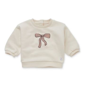Sproet and Sprout BABY SWEATSHIRT BOW Ivory