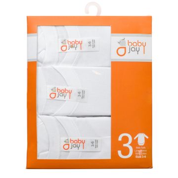 Baby Jay Long Sleeve Envelope Neck Bodysuit- 3 per pack