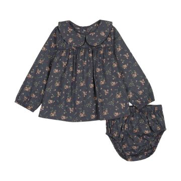Bopop Floral Blouse and Overalls