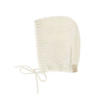 Tocoto Vintage Kniitted Baby Bonnet Off White