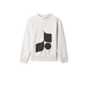 Charlotte & George Girls Sweatshirt With Rib Fennel Neck Pale Grey Mix