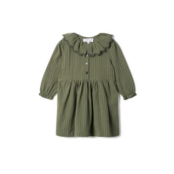 Charlotte & George Girls Dress In Woven Fabric Sage