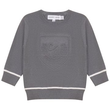 Charlotte & George Boys Crew Neck Knitted Top With Embossed Crest