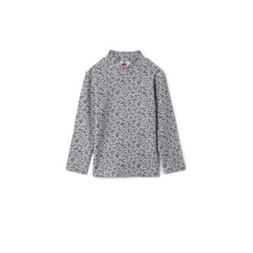Pinky Promise Girls Floral Printed Rib Mock Neck Top