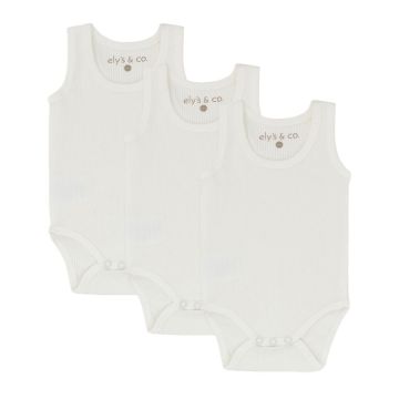 Ely & Co 3 Pack Ribbed Undershirts - Ivory Tank