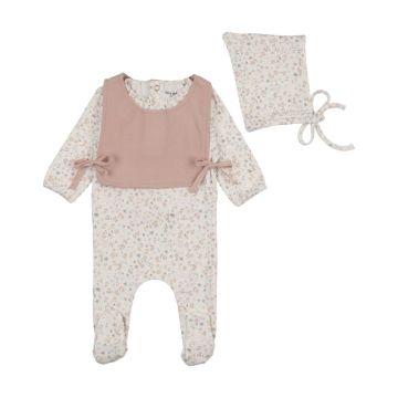 Bee & Dee Boutique Whimsical Bloom Footie with Vest and Pointy Bonnet 
