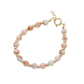 Crystal Dream Light Pink Marble Beads Bracelet