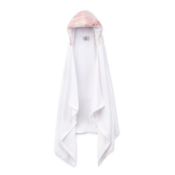 Zandino Oversized Hooded White Towel White Ethan Mauve