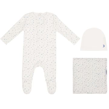 Mini Label White Bird Over Print -Boys Set