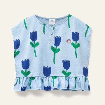 Wynken VELA FRILL TOP Bird Blue
