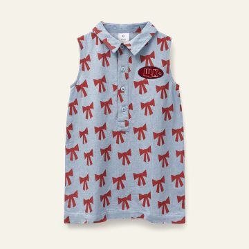 Wynken AMORE DENIM SLEEVELESS DRESS Setting Sun Bow