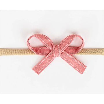 Adora Mini Ribbon Bow Headband Peony Pink