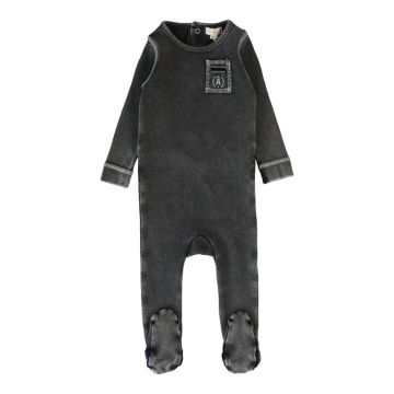 Lil Legs Contrast Footie Black Wash