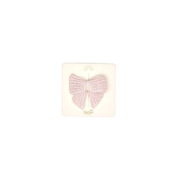 Tun Tun Crochet bow Crystal pink & natural