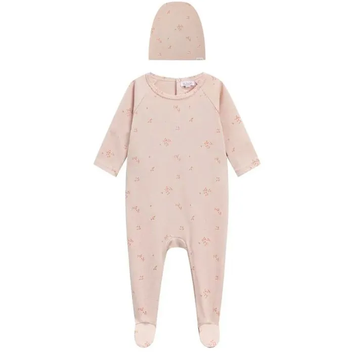 Oubon Pointelle Footie with Hat - Blue Oubon Pointelle Footie with Hat - Blue