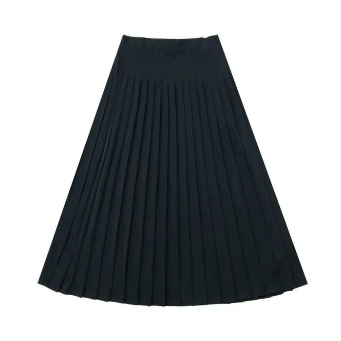Coco Blanc Pleated Silk Skirt Black