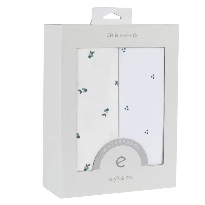 Ely's & Co Waterproof Crib Sheet Set - Blue Berry Ely's & Co Waterproof Crib Sheet Set - Blue Berry