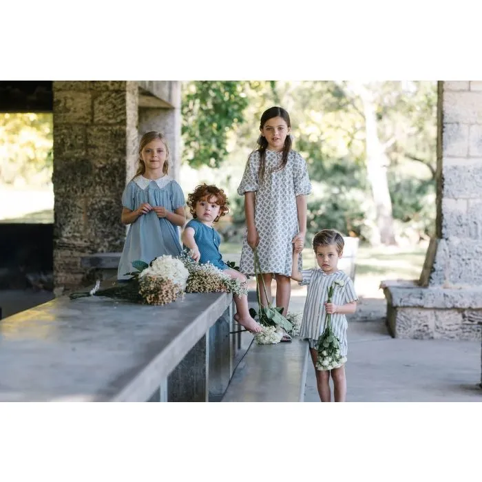 Lil Legs Linen Stripe Pull On Shorts - Blue Lil Legs Linen Stripe Pull On Shorts - Blue