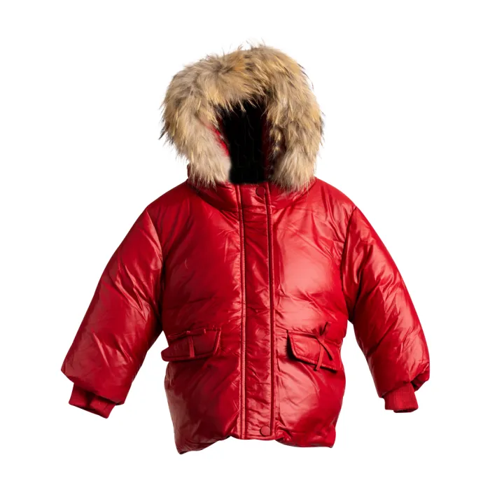 Mantel Drawstring Bomber - Red Mantel Drawstring Bomber - Red