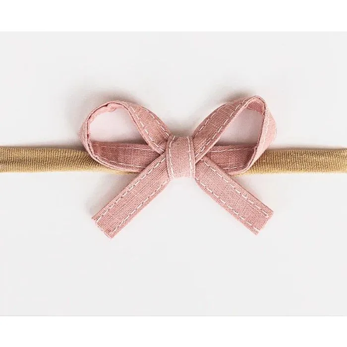 Adora Ribbon Bow Mini Headband - Rose Adora Ribbon Bow Mini Headband - Rose