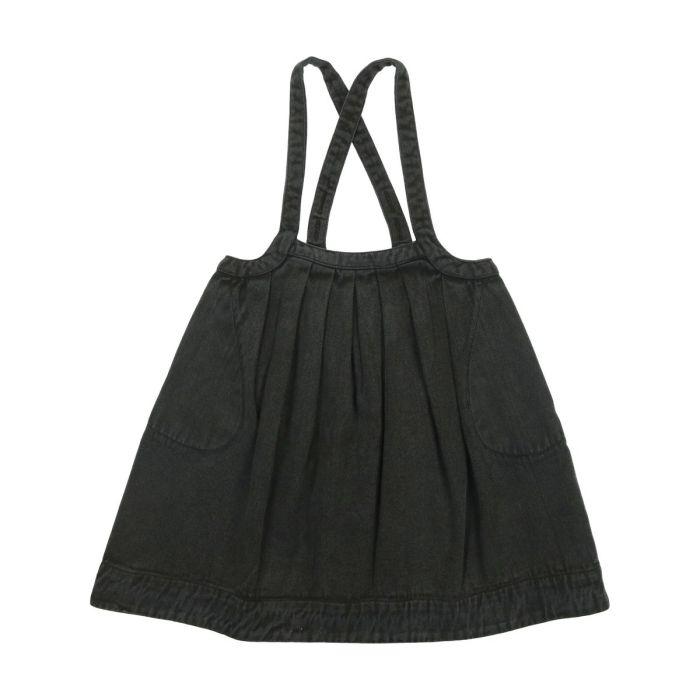 Kin+Kin Denim Pinafore Dress Black Denim