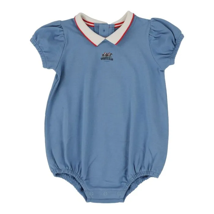 Lil Legs Puff Sleeve Polo Romper - Navy Lil Legs Puff Sleeve Polo Romper - Navy