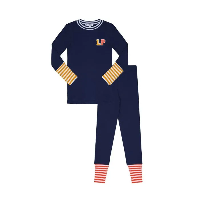 Little Parni Varsity Colorblock Pajamas PJ88 - Navy Final sale Little Parni Varsity Colorblock Pajamas PJ88 - Navy Final sale