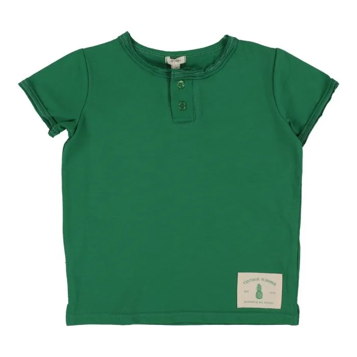 Lil Legs Boys Henley Tee - Green Lil Legs Boys Henley Tee - Green