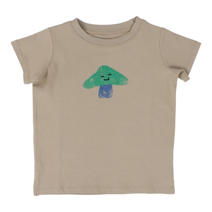 Lil Legs Mushroom Tee Short Sleeve - Taupe Lil Legs Mushroom Tee Short Sleeve - Taupe