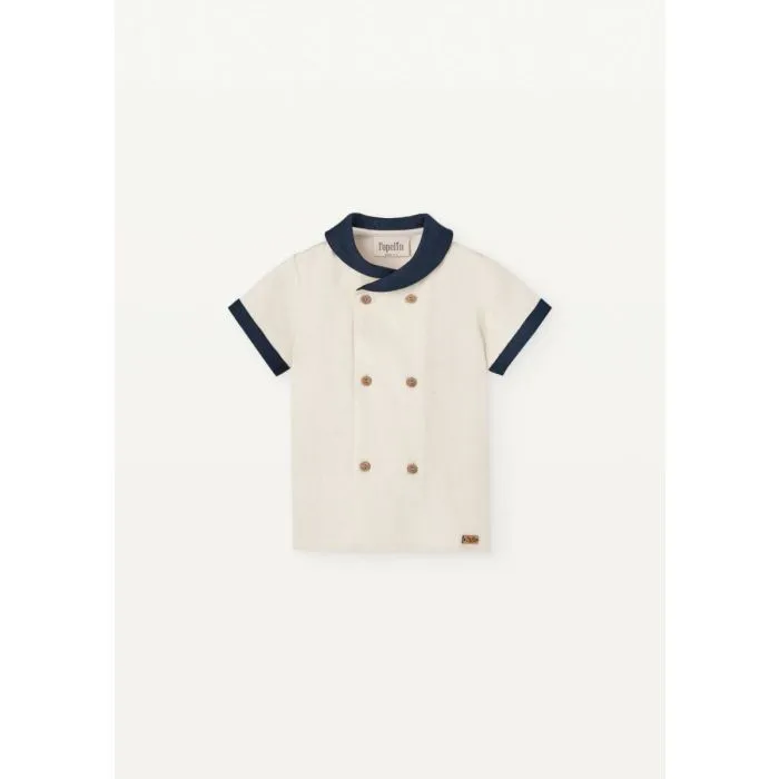 Organic Cotton Interlock Notch Collar Sleep Shirt | EILEEN
