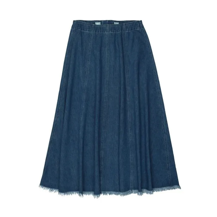 Coco Blanc Denim Paneled Skirt - Blue Denim Coco Blanc Denim Paneled Skirt - Blue Denim