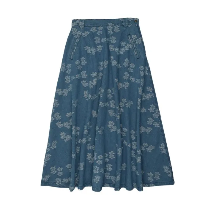 Coco Blanc Floral Denim Skirt Coco Blanc Floral Denim Skirt